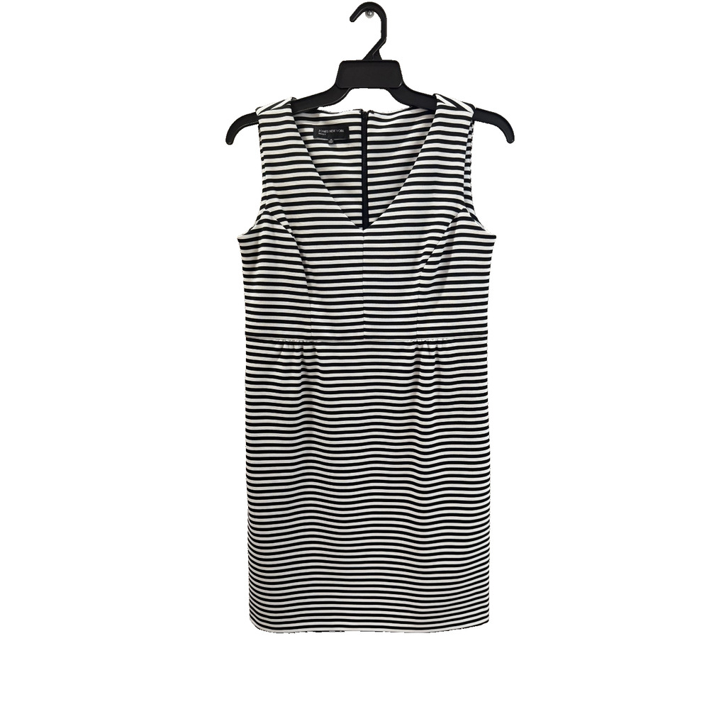 Jones New York 12 black/white dress Pockets Nautical Classic Vacation Office